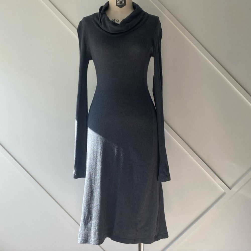 James Perse Cowl Neck Long Sleeve Jersey Dress - 3 (M)